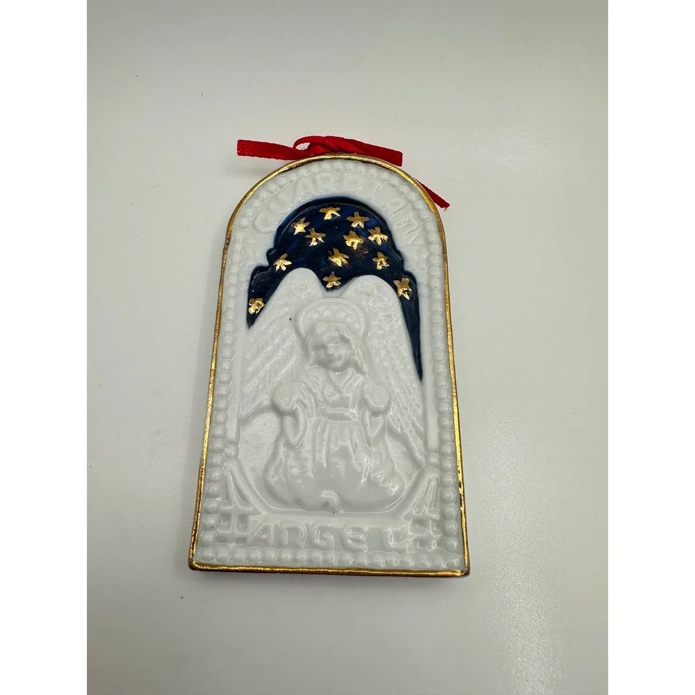 Mary B Guardian Angel Ceramic Ornament Gold Star Blue Sky Autom China Vintage